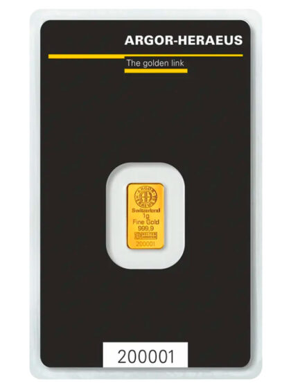 1g gold bar argor heraeus
