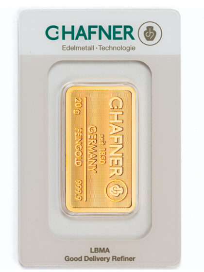 20g bullion gold bar chafner